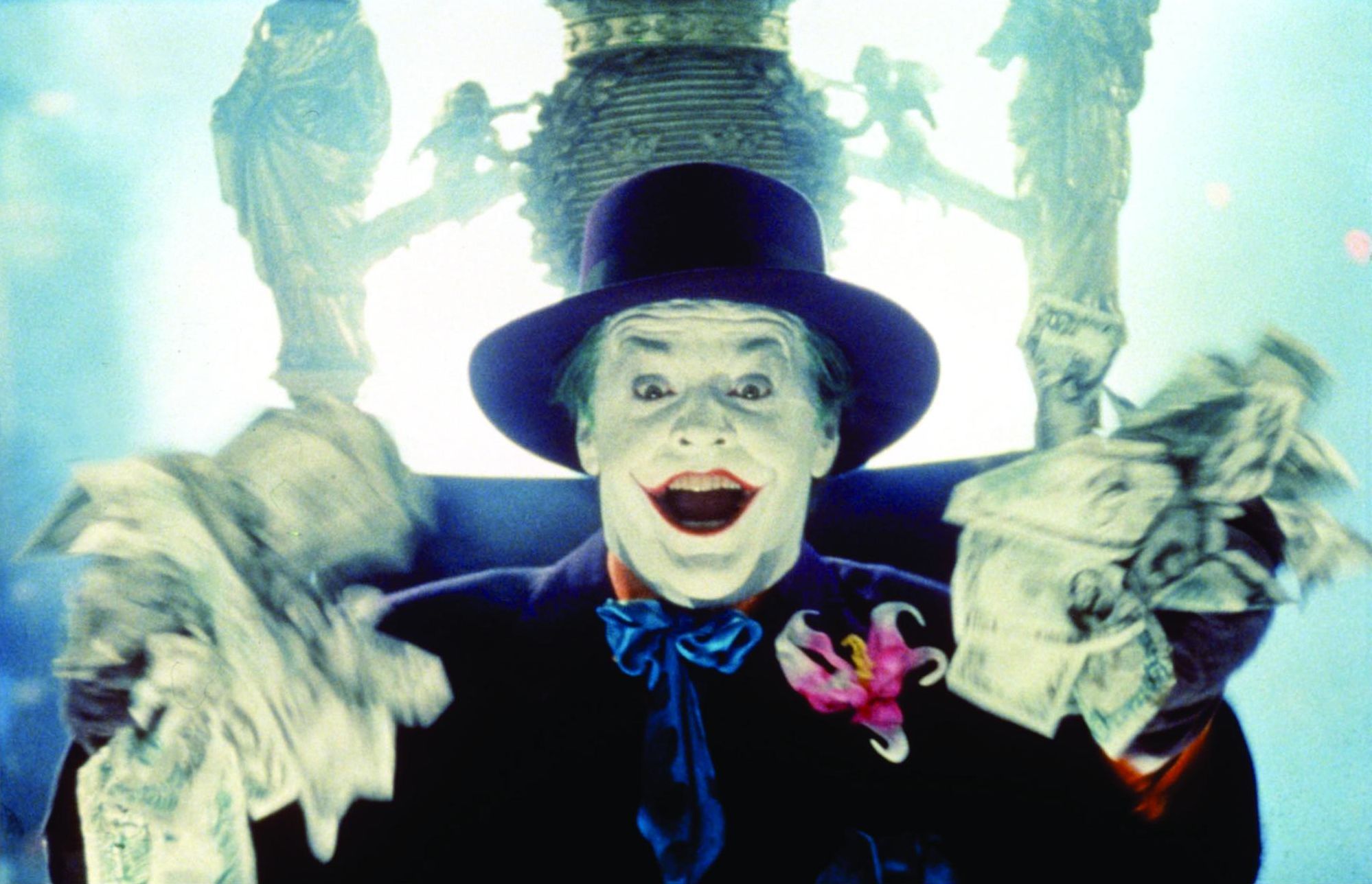 Кадр из к/ф&nbsp;«Бэтмен» (1989).&nbsp;Джек Николсон в роли Джокера.