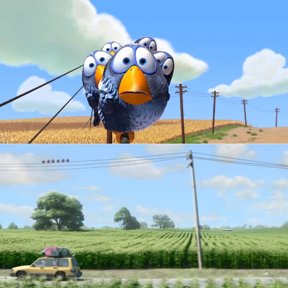 Кадр фильма «О птичках» и «Головоломка» // Pixar